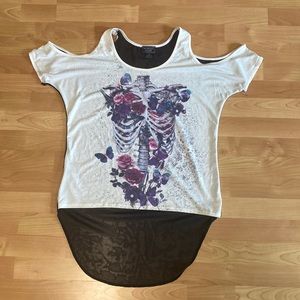 Midnight Hour Open Shoulder Skeleton Tee